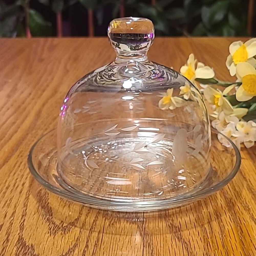 Princess House Heritage Butter Dome & Plate